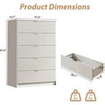 thumbnail image 3 of FURNIWAY 5 Drawer Dresser for Bedroom, Tall Dresser Chest of Drawers with Gold Handles,Wood Storage Dresser with Deep Drawers for Bedroom, Living Rooms, Offices, and Entryways,White, 3 of 8
