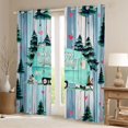 thumbnail image 2 of Erosebridal Vintage Teal Car Black Out Curtains for Boys Girls,Rustic Cottage Happy Camping Curtains Pack of 2 (42x63 Each) for Boys Girls,Breathable Home Decor, 2 of 6