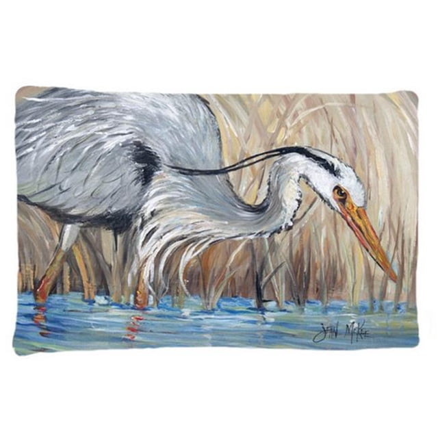 Carolines Treasures JMK1013PILLOWCASE Blue Heron In The Reeds Fabric Standard Pillowcase
