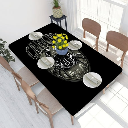 

Elastic Edge Fitted Tablecloth Cancer Horoscope for Rectangle Table 4 FT 30 X 48 Inch