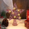 thumbnail image 4 of Adorno de árbol de Navidad brillante con luces LED, copa de árbol de estrella iluminada de 10 pulgadas para interiores y exteriores, 4 of 5