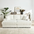 thumbnail image 5 of Corduroy Living Room With 3 Back Pillows And Cup-holding Grooves - Comfortable Seating 84inch Comfy 2 Storage Spaces, Toss Deep Seat Couch, 5 of 5