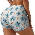 thumbnail image 2 of Vsdgher Flower Leaves print Workout Shorts for Women Seamless Soft Smooth Gym Yoga Scrunch Active Exercise Fitness Shorts, 2 of 8