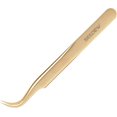 thumbnail image 1 of Seinew Pince à Épiler Extensions de Cils 1 PCS Pince à Épiler Pointue Courbée en Acier Inoxydable Fournitures de Précision Professionnelles Outils d'Application de Faux Cils pour Lash Tech, Débutant Artiste de Cils (Doré), 1 of 8