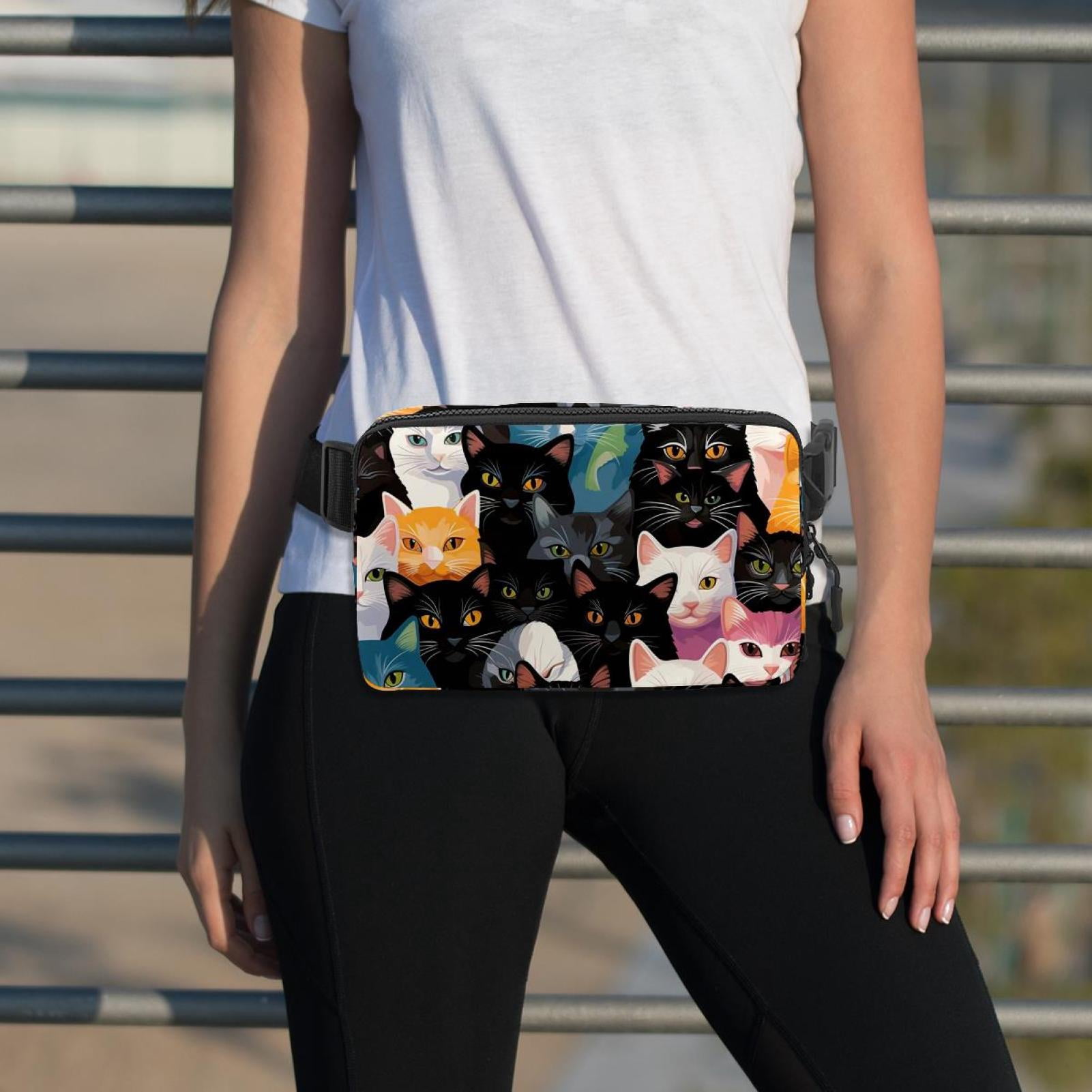 Cat Waist Pack Running Belt Fanny Packs Lightweight Adjustable with Extension Strap Unisex