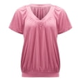 thumbnail image 5 of QIJUNTUO Short Sleeve Shirts for Somen Women's Casual Summer T Shirts Short Sleeve V Neck Tops Tshirts Cotton, 5 of 7