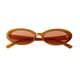 thumbnail image 1 of Gafas de Sol Retro Laurinny Ovaladas con Montura Marrón y Lentes Marrones UV400, 1 of 7