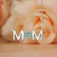 thumbnail image 3 of JeenMata MOM Pendant Necklace - Emerald - May Birthstone in 18K White Gold over Sterling Silver, 3 of 5