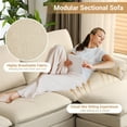 thumbnail image 5 of Ktaxon Sectional Convertible Sofa U Shaped Modular Couch with Double Chaise Coarse Linen Sleeper Set with 3 Oversized Seats 120" W Beige, 5 of 11