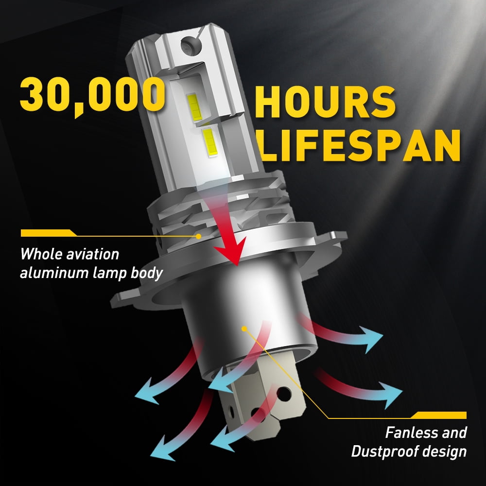 100ピース オートバイ H4/HB2/9003 バルブ 防水 DIY オス クイック アダプタ コネクタ ターミナル プラグ AL-LL-8095 AL AUXITO H4 9003 HB2 LED Headlight Bulbs , 6500K Xenon White for