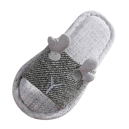 

kpoplk Toddler Girl Sandals Children Slippers Children Linen Slippers Indoor Home Cotton And First Walking Shoes For Baby Girl(Black)