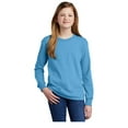 thumbnail image 2 of Port & Company Youth Long Sleeve Core Cotton T-Shirt Aquatic Blue X-Small, 2 of 6