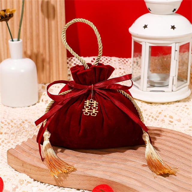 Typpkmm Packing Drawstring Velvet Pouch Sachet Gift Bag