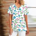 thumbnail image 4 of Womens Scrubs,Women's Classic Fit Scrubs Tops - Side Slits Short Sleeve V-Neck with Chest Pockets - Royal Blue - XXL, 4 of 5