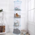 thumbnail image 2 of Blue 4-Layer Mesh Foldable Toy Storage Shelf for Children, 2 of 5
