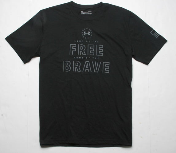 Under Armour 1327556001LG Freedom Free Brave Mens LG Black S/S T-Shirt 