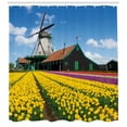 thumbnail image 3 of Ambesonne Windmill Shower Curtain, Dutch Tulips Country, 69"Wx84"L, Multicolor, 3 of 3