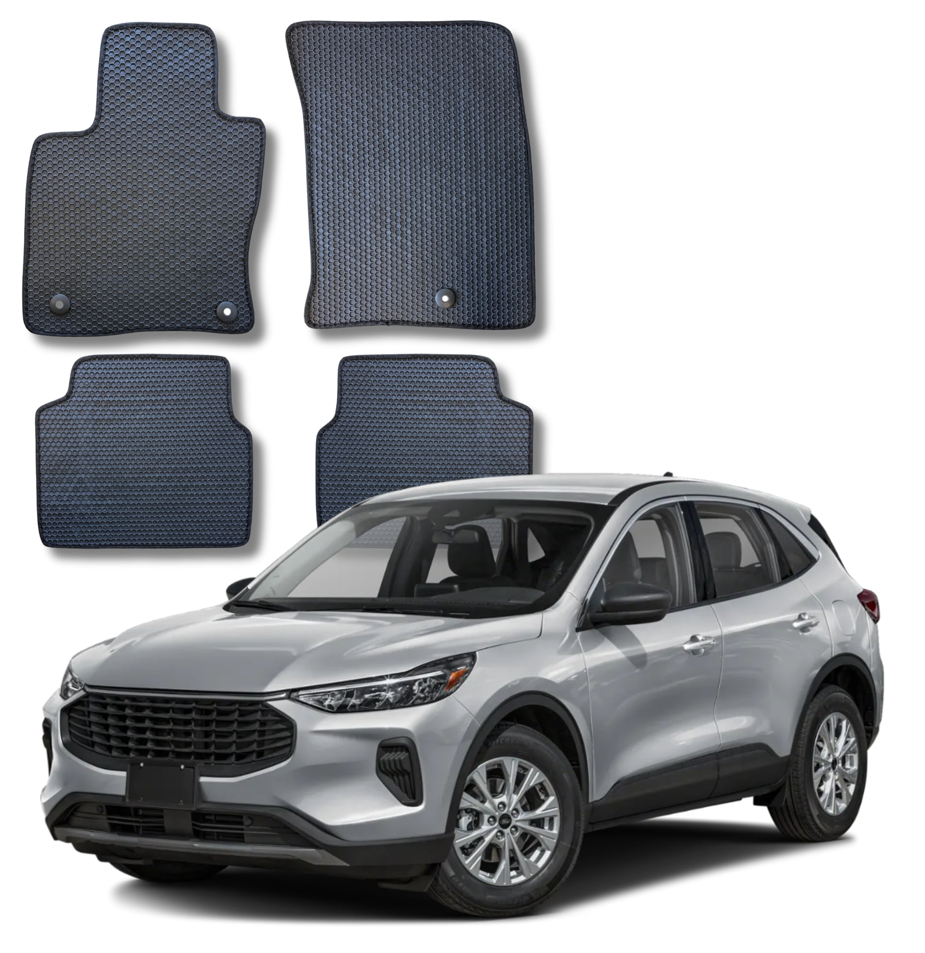 Floor Mats All-Weather for 2020 to 2026 Ford Escape with Safety Locks, Front and Rear, Odorless - ecoMats