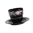 thumbnail image 5 of Esquirla Tea Cup and Saucer Set,Floral Coffee Cup with Plate Set,Home Gift,Easy to Clean 200ml Capacity Porcelain Tea Cup,Coffee Mug black, 5 of 8