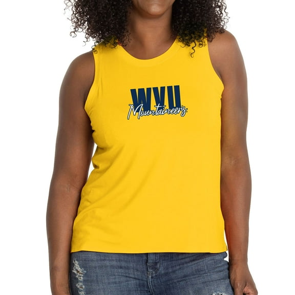 Women's Gold West Virginia Mountaineers A-Line Hannah High Neck Tank Top