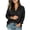 Black, variant on Plus Size Linen Shirts for Women Lightweight Soft Collared Button Up Solid Color Blouses Relaxed Casual Roll Up Long Sleeve Tops with Chest Pocket XXXXL