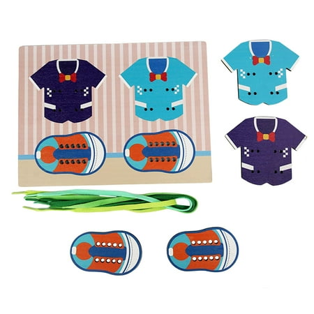 

Wooden Busy Board Practical Skills Learn Their Shoes for Boy and Girl Tops