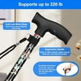 thumbnail image 6 of SupreGear Folding Cane for Adults and Seniors, Adjustable Aluminum Walking Stick with 4-Prong Base, Floral Black, 6 of 8
