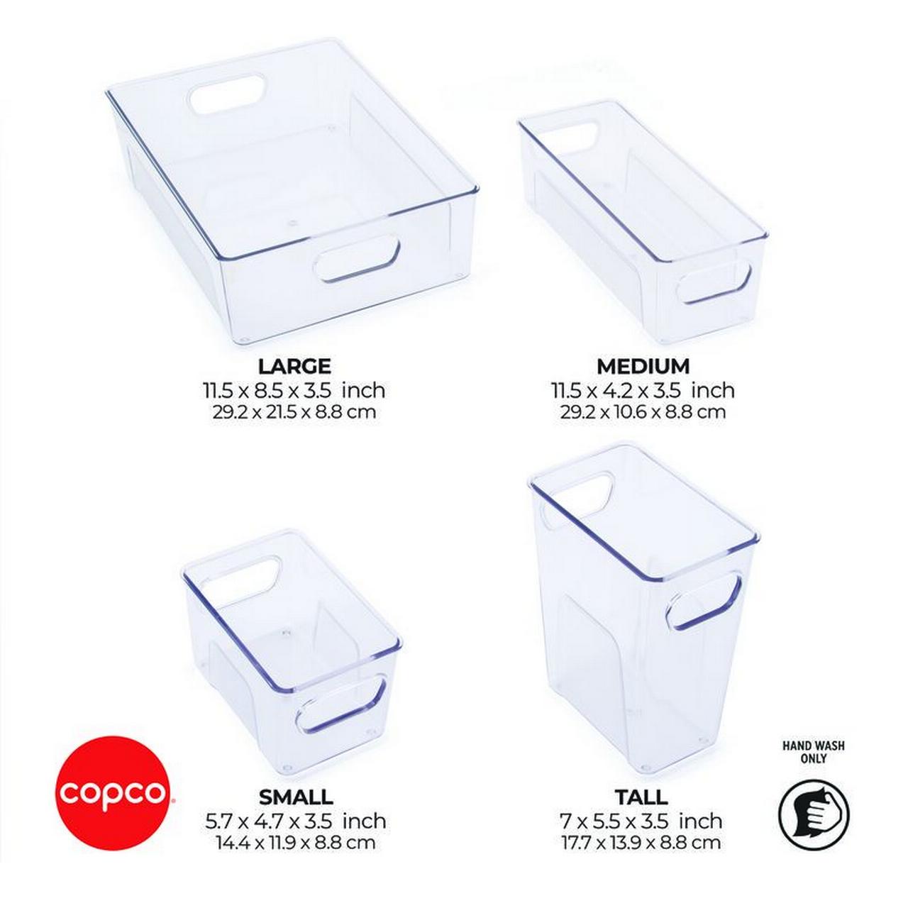 COPCO CLEAR MINI FRIDGE BIN SET OF 4