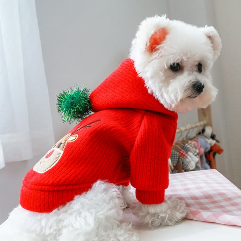 Red Christmas Knit Dog Jumper