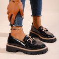 thumbnail image 3 of Women Chunky Heel Loafers Anti-Slip Lug Sole Platform Casual Work Business Dress Shoes, 3 of 6