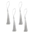 thumbnail image 1 of KAKOWELY 100 Pcs Environ 13cm Charme à Franges Accessoires de Rideau Maison DIY Marque-Page à Franges (Argent),5.12"X0.59"X0.2", 1 of 4