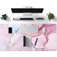 thumbnail image 2 of Desk mat XXL Mouse pad, Pink Rose Gold Marble Office Supplies and Accessories Decor Office for Women 31.5X15.75in,Stitched Edges Smooth Surface and Non-Slip Rubber Bottom,Large Mouse pad for Desk …, 2 of 6