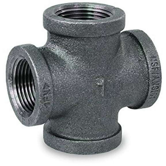 Supply Giant BMCR0034 Black Malleable Cross Fitting, 3/4"