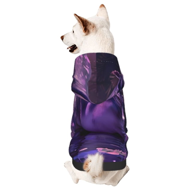 Balery Purple Hippo In Water Sudadera con Capucha para Perros Pequeños – Ropa para Mascotas, Disfraz para Perros y Gatos, Ideal para Fiestas y Cosplay-XX-Large