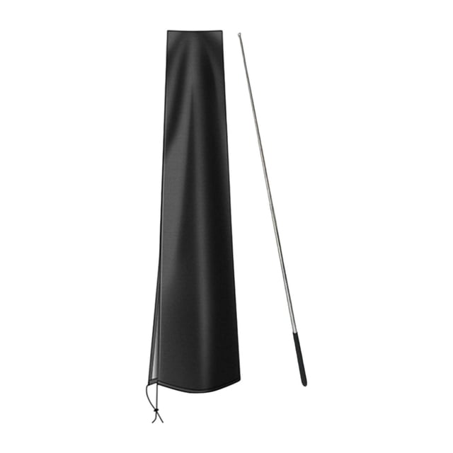 Funda para sombrilla , funda para sombrilla de jardín, con cordón inferior, protectora para muebles, tela Oxford resistente para patio y Negro con poste