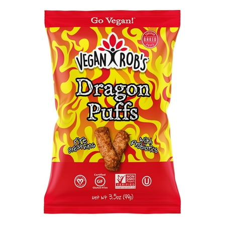 Pack of 12, Veganrobs Dragon Puffs, 3.5 oz