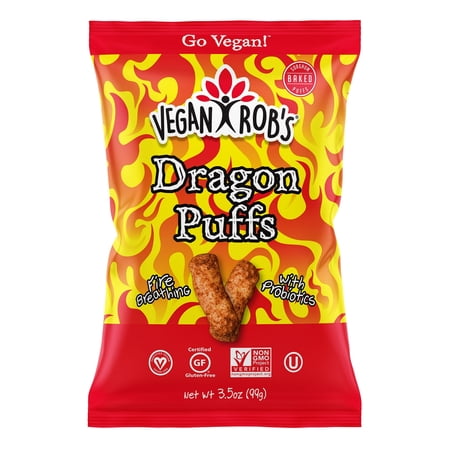 Pack of 12, Veganrobs Dragon Puffs, 3.5 oz