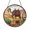 Stained Glass 5.9 Inch, variant on Stained Glass Desert Camel Suncatcher Window Decor, Majestic Camel with Decorative Saddle in Arid Landscape Round Sun Catcher Home Gift