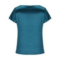 thumbnail image 5 of Wycnly Summer Tops for Women Cute Tops for Women Plus Size Lightweight Silky Satin Tunic Top 2024 Casual Solid T-shirt Girls Crewneck Short Sleeve Blouses, 5 of 6