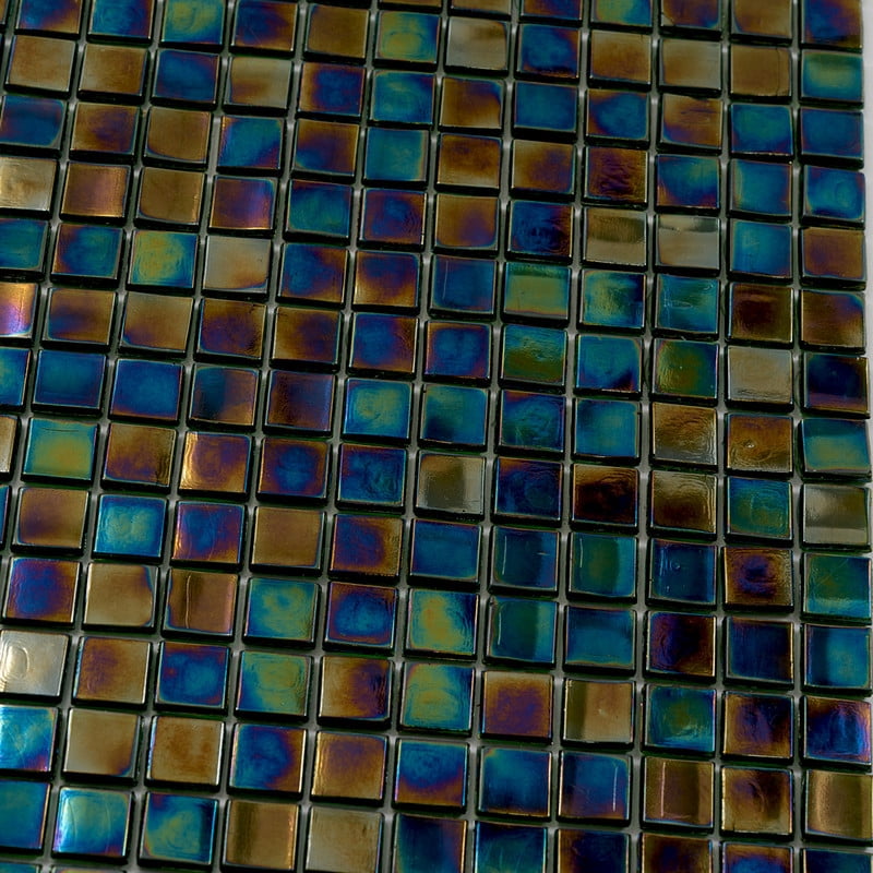 Skosh 11.6 in. x 11.6 in. Glossy Rainbow Green Glass Mosaic Wall and Floor Tile (18.69 sq. ft./case) (20-pack)