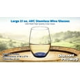 thumbnail image 4 of 10 ARC Stemless Wine Glasses Set, 21 oz. - Chardonnay, Cabernet, Merlot, Sauvignon - Blue, 4 of 5