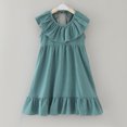 thumbnail image 2 of Sngxgn Girl's A Line Flowy Ruffle Sleeveless Party Mini Dress(Blue,100), 2 of 5