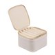 thumbnail image 1 of Joyero organizador de joyas Yinane para mujer 6 bolsillos terciopelo cremallera estuche almacenamiento cuero PU Beige, 1 of 8