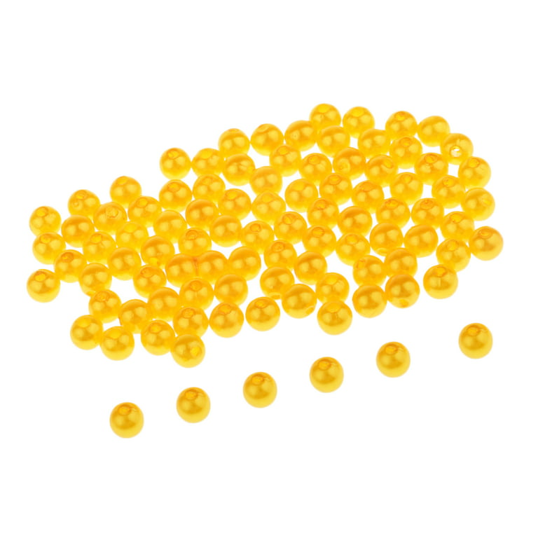 90pcs Round Fishing Beads Sea Fishing Rigs 6mm Yellow 