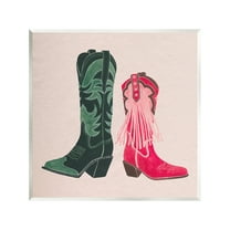 Stupell Industries Cowboy & Cowgirl Boots Beauty & Fashion Painting Unframed Art Print Wall Art, 12 x 12