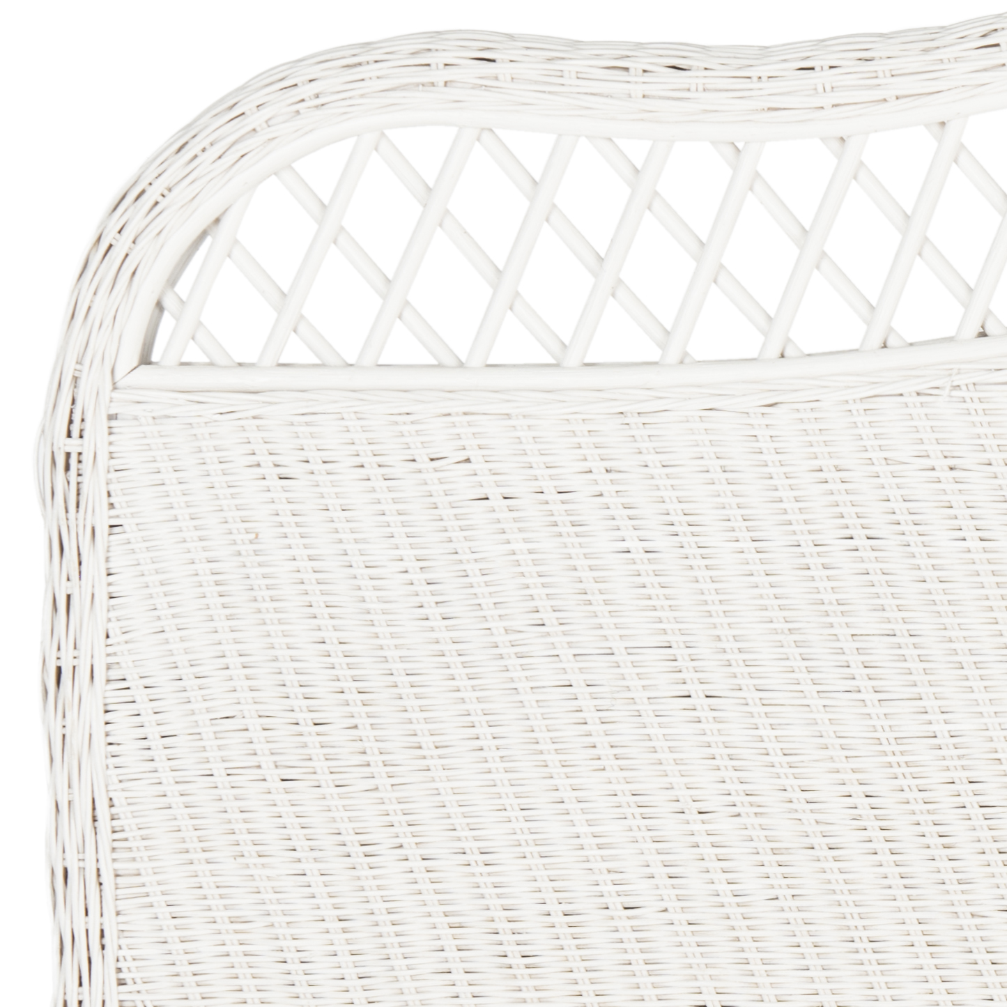 SAFAVIEH Sephina Rustic Coastal Rattan Headboard, Queen, White
