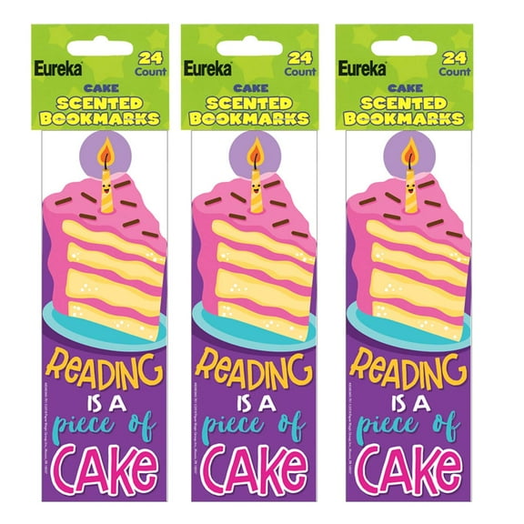 Eureka Cake Scented Bookmarks, 24 Per Pack, 3 Packs