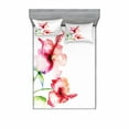 thumbnail image 2 of Ambesonne Nature Fitted Sheet & Pillow Sham Set, Pastel Nature, Twin, White Red Green, 2 of 3