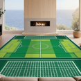 thumbnail image 2 of Design&I 8'x10' Washable Area Rug Extra Large Skid-Resistant Low Profile Net Grid Door Center Markings Striped Bold Soccer Field Goal Playful Expressive for Living Room, Family, 2 of 7