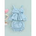 thumbnail image 3 of AceBaby Infant Baby Girl Summer Outfits 0-18M Sling Tops and Shorts 2Pcs Clothes, 3 of 8